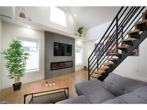 198 Dundurn Street S, Hamilton, ON - Indoor Photo Showing Living Room With Fireplace