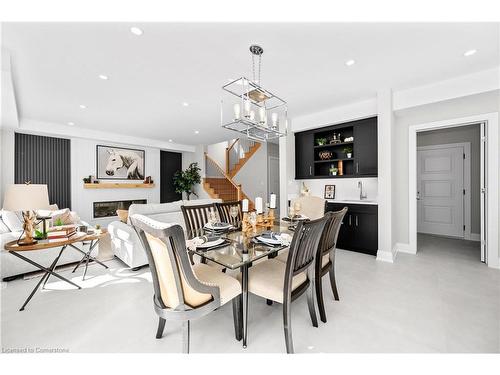 114 Colver Street W, Smithville, ON - Indoor Photo Showing Dining Room With Fireplace