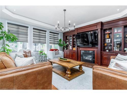 240 Cloverleaf Drive, Ancaster, ON - Indoor Photo Showing Living Room With Fireplace