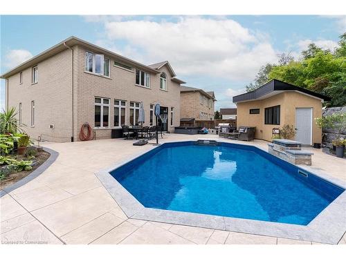 240 Cloverleaf Drive, Ancaster, ON - Outdoor With In Ground Pool With Deck Patio Veranda With Backyard With Exterior