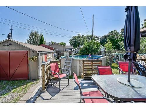 296 Julian Avenue, Hamilton, ON - Outdoor With Above Ground Pool With Deck Patio Veranda