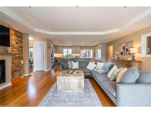 399 Old Brock Road, Flamborough, ON - Indoor Photo Showing Living Room With Fireplace