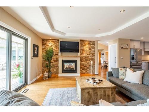 399 Old Brock Road, Flamborough, ON - Indoor Photo Showing Living Room With Fireplace