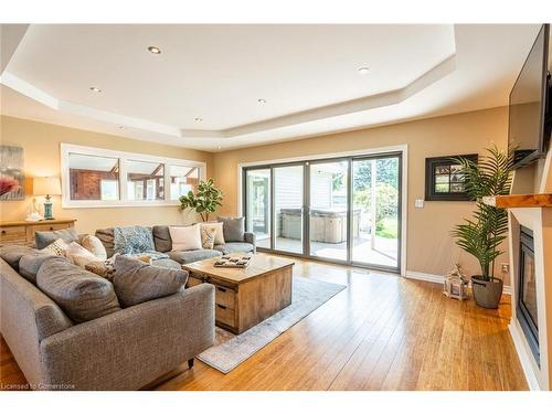 399 Old Brock Road, Flamborough, ON - Indoor Photo Showing Living Room With Fireplace