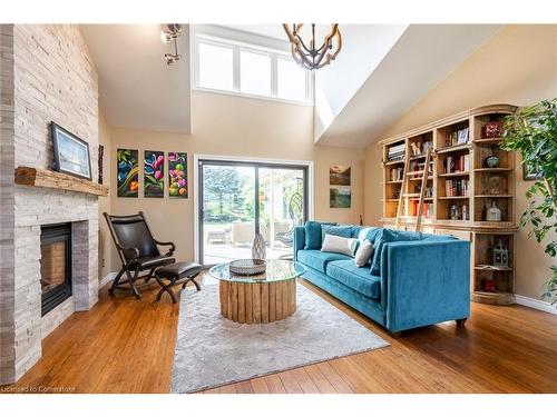 399 Old Brock Road, Flamborough, ON - Indoor Photo Showing Living Room With Fireplace