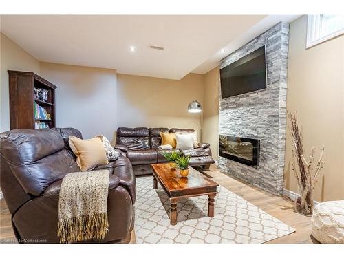 399 Old Brock Road, Flamborough, ON - Indoor Photo Showing Living Room With Fireplace