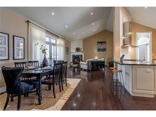 157 Terrence Park Drive, Hamilton, ON - Indoor Photo Showing Dining Room With Fireplace