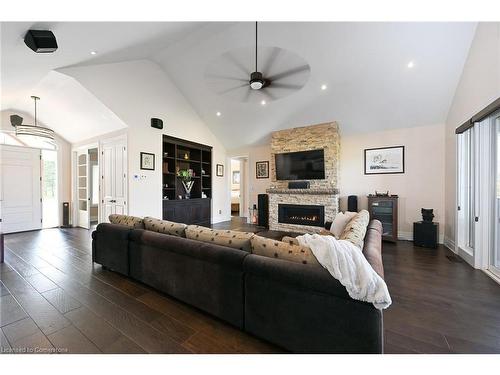 1897 Concession 8 Road W, Hamilton, ON - Indoor Photo Showing Living Room With Fireplace