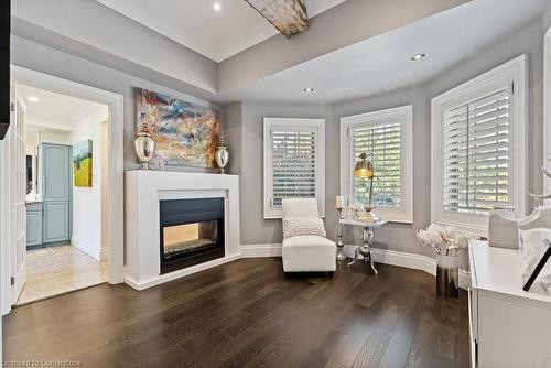 1467 Book Road W, Ancaster, ON - Indoor Photo Showing Living Room With Fireplace