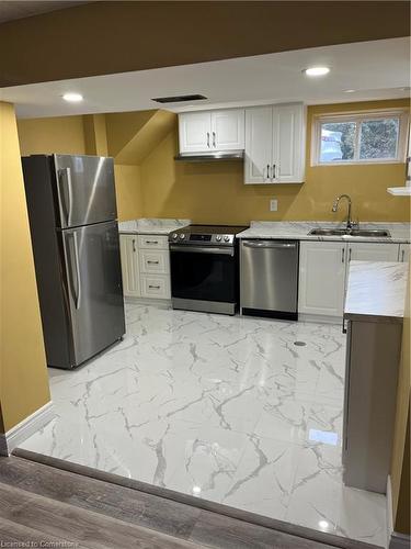 Lower-164 Wise Court, Hamilton, ON - Indoor Photo Showing Kitchen With Double Sink