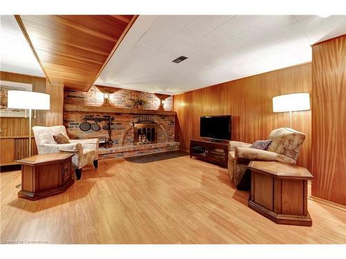 32 Old Orchard Drive, Hamilton, ON - Indoor Photo Showing Living Room With Fireplace