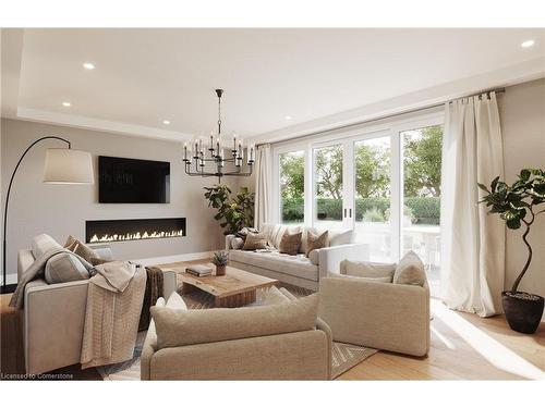 19 Logan Court, Hamilton, ON - Indoor Photo Showing Living Room With Fireplace