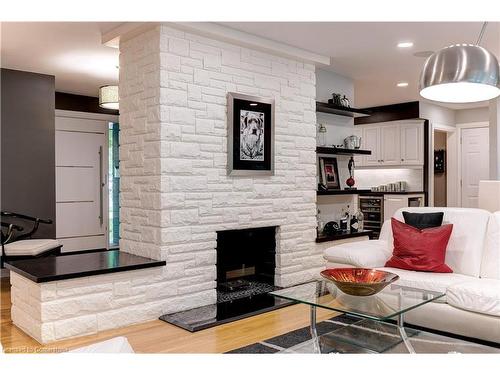 383 Oriole Court, Burlington, ON - Indoor Photo Showing Living Room With Fireplace