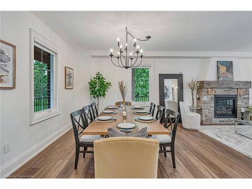 8 Confederation Street, Halton Hills, ON - Indoor Photo Showing Dining Room With Fireplace