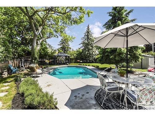 19 Panabaker Street, Cambridge, ON - Outdoor With In Ground Pool With Backyard