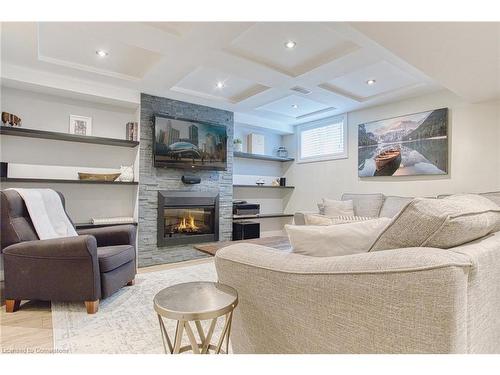 94 Benziger Lane, Stoney Creek, ON - Indoor Photo Showing Living Room With Fireplace