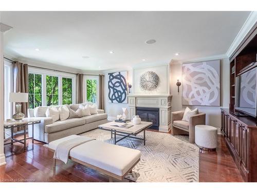 2185 Meadowland Drive, Oakville, ON - Indoor Photo Showing Living Room With Fireplace