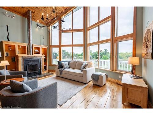 554 Baptist Church Road, Caledonia, ON - Indoor Photo Showing Living Room With Fireplace