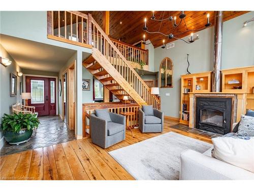 554 Baptist Church Road, Caledonia, ON - Indoor Photo Showing Living Room With Fireplace