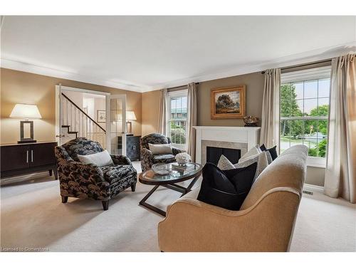 1926 Kerns Road, Burlington, ON - Indoor Photo Showing Living Room With Fireplace