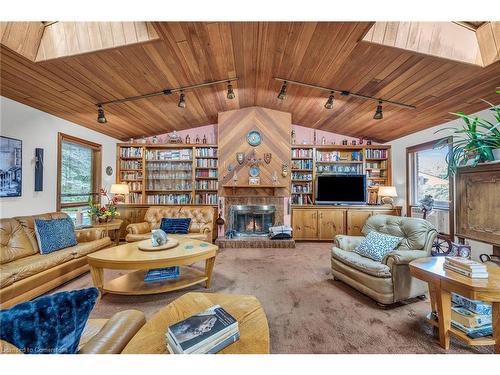 60 Maple Drive, Stoney Creek, ON - Indoor Photo Showing Living Room With Fireplace