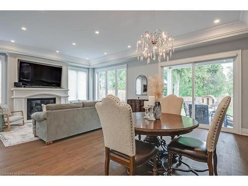 513 Woodview Road, Burlington, ON - Indoor Photo Showing Dining Room With Fireplace