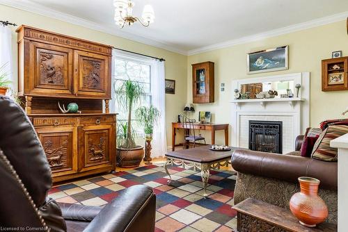 80 Stanley Avenue, Hamilton, ON - Indoor Photo Showing Living Room With Fireplace