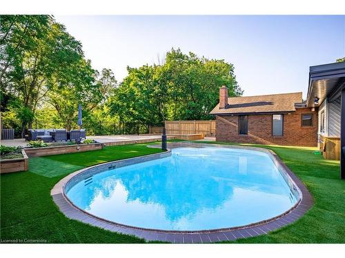 93 Riverview Boulevard, St. Catharines, ON - Outdoor With Above Ground Pool With Backyard