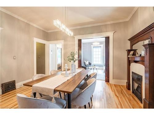 198 Duke Street, Hamilton, ON - Indoor Photo Showing Dining Room With Fireplace