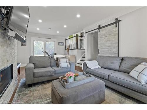 2 Carey Street, Waterdown, ON - Indoor Photo Showing Living Room With Fireplace