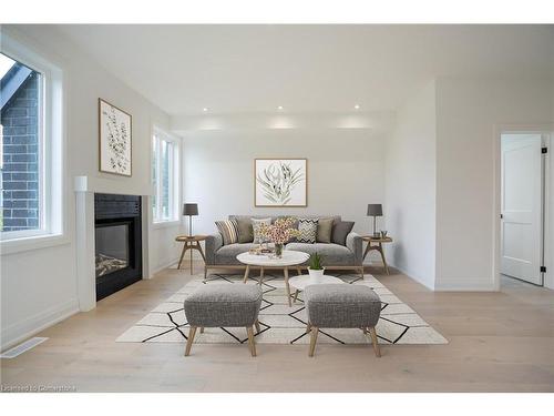 161 Pike Creek Drive, Cayuga, ON - Indoor Photo Showing Living Room With Fireplace