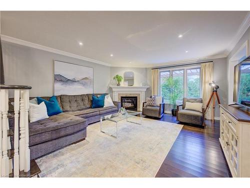 517 Larkspur Lane, Burlington, ON - Indoor Photo Showing Living Room With Fireplace