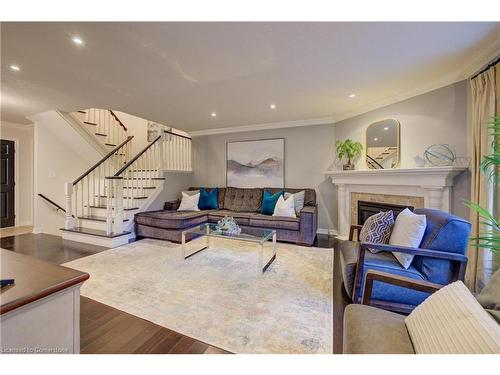 517 Larkspur Lane, Burlington, ON - Indoor Photo Showing Living Room With Fireplace