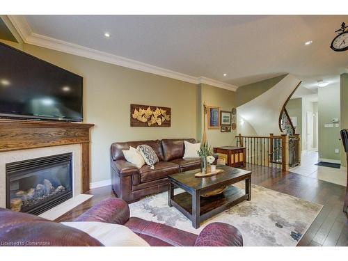 90 Redcedar Crescent, Stoney Creek, ON - Indoor Photo Showing Living Room With Fireplace