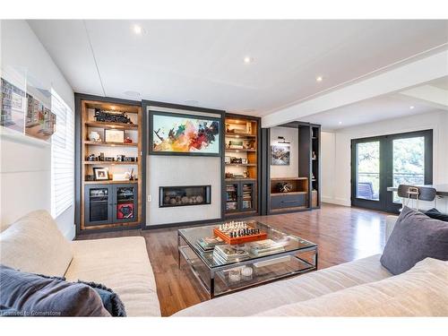 97 Overdale Avenue, Waterdown, ON - Indoor Photo Showing Living Room With Fireplace