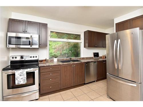 33 Cline Avenue S, Hamilton, ON - Indoor Photo Showing Kitchen With Double Sink