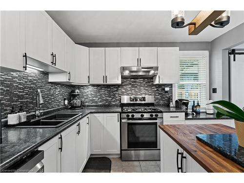 18 Irving Place, Hamilton, ON - Indoor Photo Showing Kitchen With Double Sink With Upgraded Kitchen