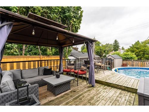 18 Irving Place, Hamilton, ON - Outdoor With Above Ground Pool With Deck Patio Veranda With Exterior