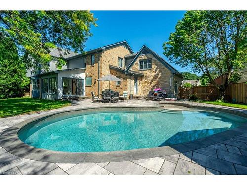 81 Flanders Drive, Waterdown, ON - Outdoor With In Ground Pool With Deck Patio Veranda With Backyard