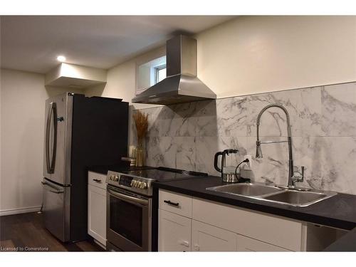 Bsmt-16 Jeremiah Court, Hamilton, ON - Indoor Photo Showing Kitchen With Double Sink