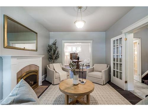 90 Blake Street, Hamilton, ON - Indoor Photo Showing Living Room With Fireplace