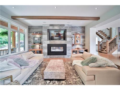 298 Shoreview Road, Burlington, ON - Indoor Photo Showing Living Room With Fireplace