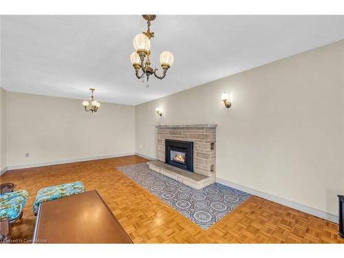 48 Crawford Drive, Hamilton, ON - Indoor Photo Showing Living Room With Fireplace