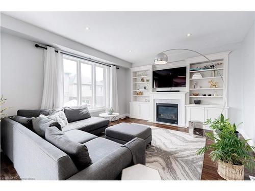 66 Sexton Crescent, Ancaster, ON - Indoor Photo Showing Living Room With Fireplace