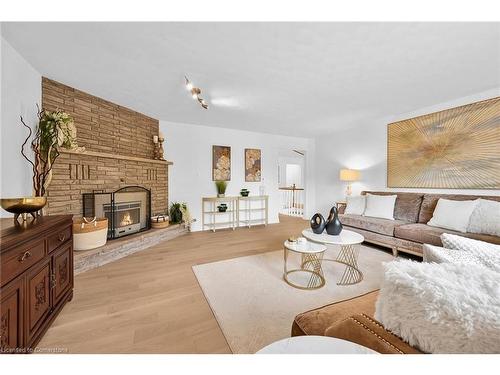 138 Lavender Drive, Ancaster, ON - Indoor Photo Showing Living Room With Fireplace