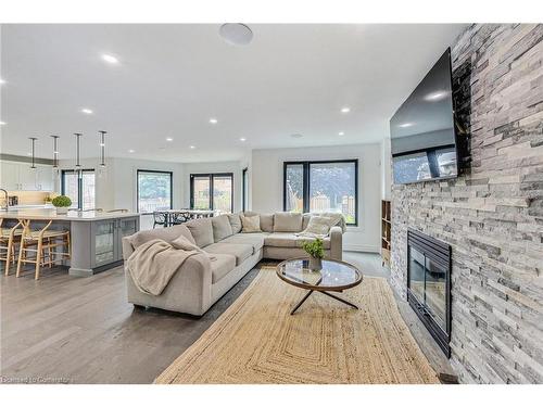 3 Aries Court, Hamilton, ON - Indoor Photo Showing Living Room With Fireplace