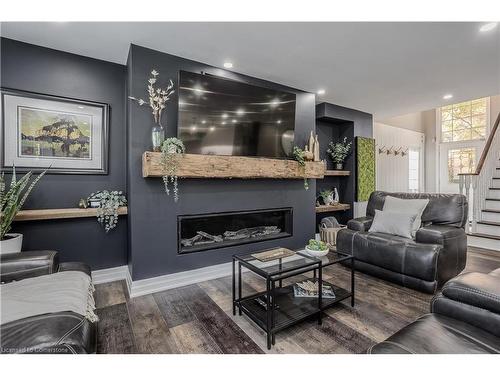 96 Laurendale Avenue, Waterdown, ON - Indoor Photo Showing Living Room With Fireplace