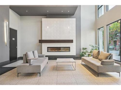 509-181 James Street N, Hamilton, ON - Indoor Photo Showing Living Room With Fireplace