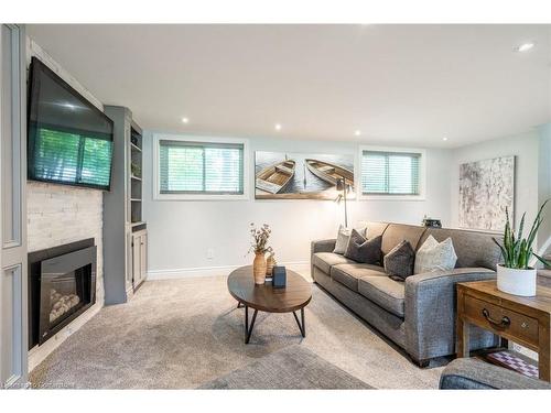 2245 8 Sideroad, Burlington, ON - Indoor Photo Showing Living Room With Fireplace