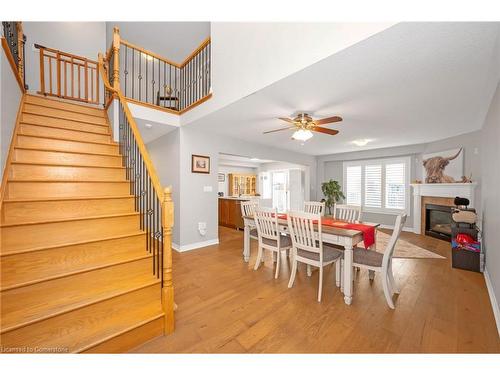 44 Pelech Crescent, Hamilton, ON - Indoor Photo Showing Dining Room With Fireplace